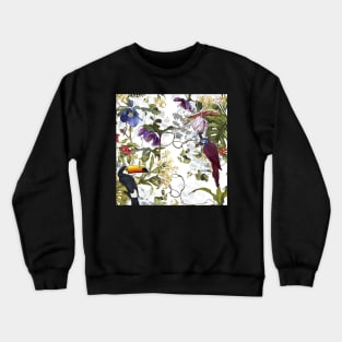 Blue Macaw and Black Toucan Crewneck Sweatshirt